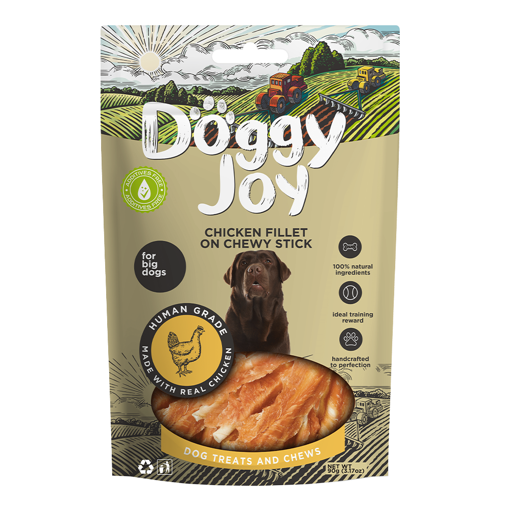 Doggy Joy Chicken Fillet on Chewy Stick Dog Treats 90g