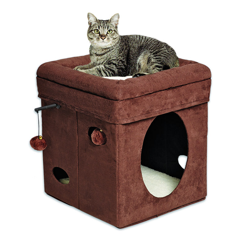 MidWest Curious Cat Cube Brown