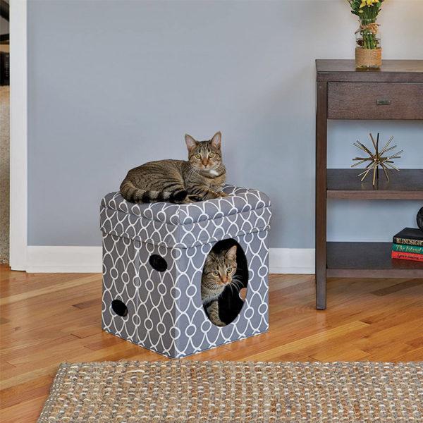 Curious Cat Cube – Grey