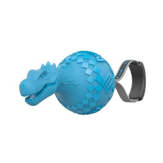 GiGwi Dinoball Push to Mute - Light Blue