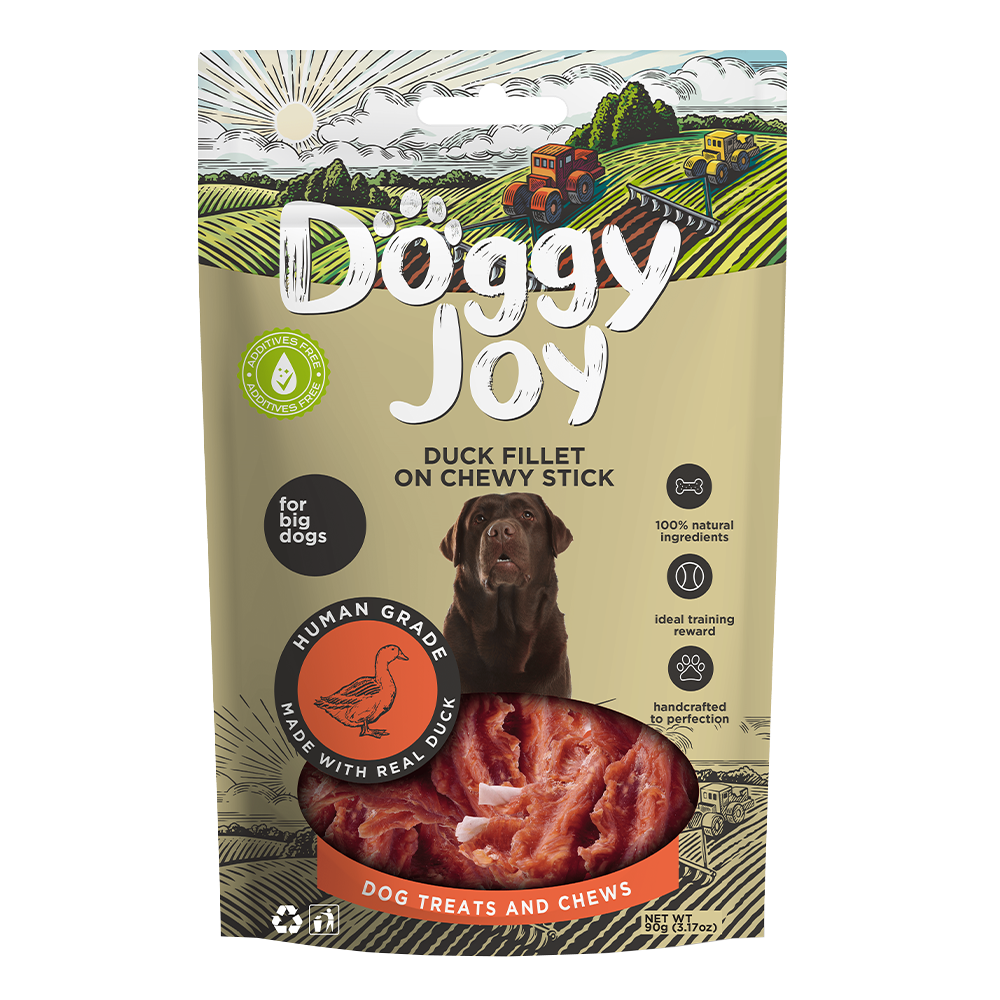 Doggy Joy Duck Fillet on Chewy Stick Dog Treats 90g