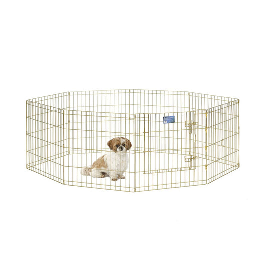 MidWest Foldable Exercise Pen With Door – Gold Zinc