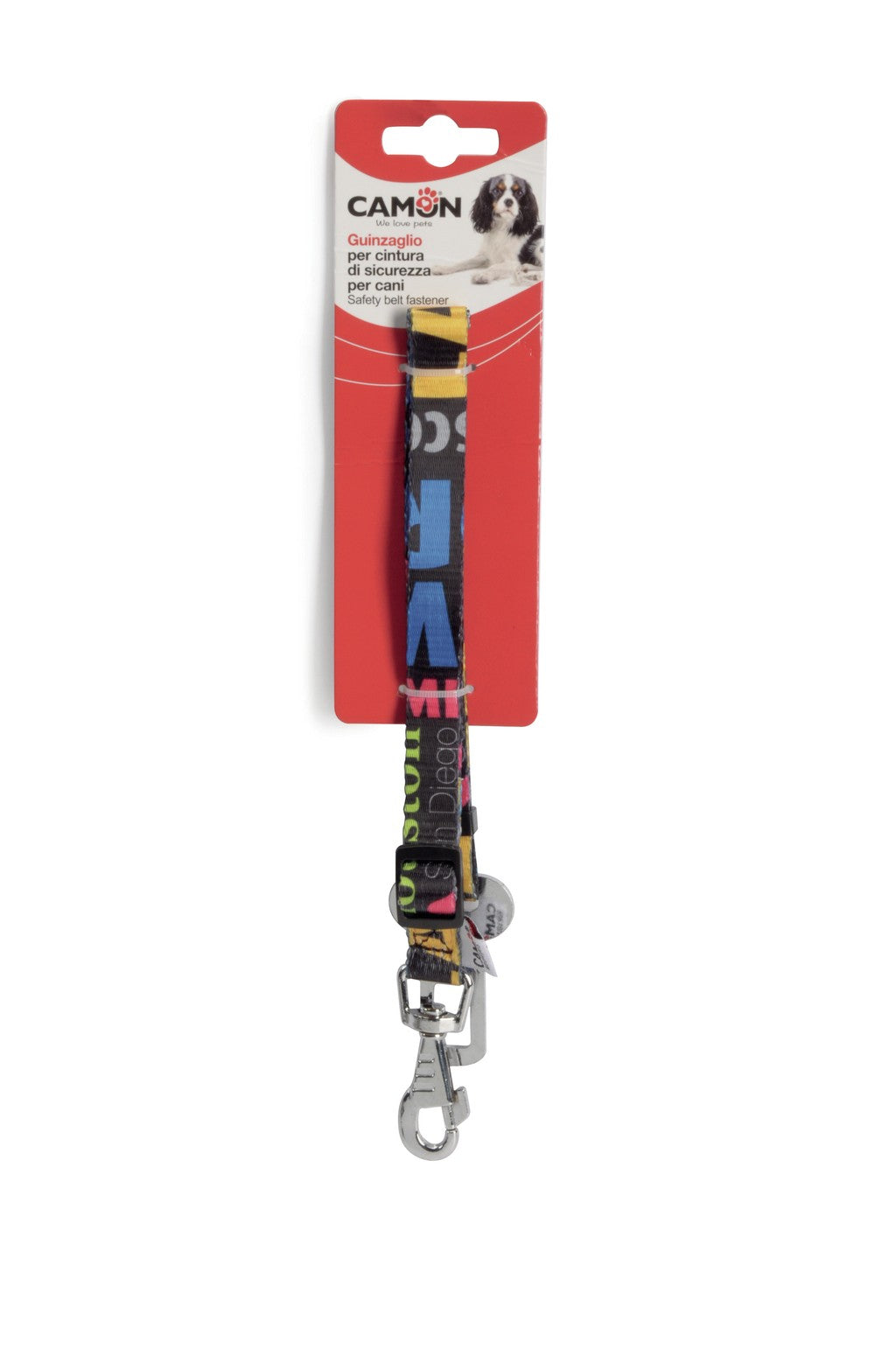 Camon Adjustable Car Safety Leash In Printed Polyester