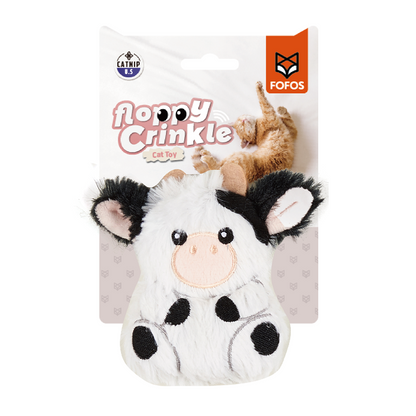 Fofos Cow Floppy Crinkle Cat Toy