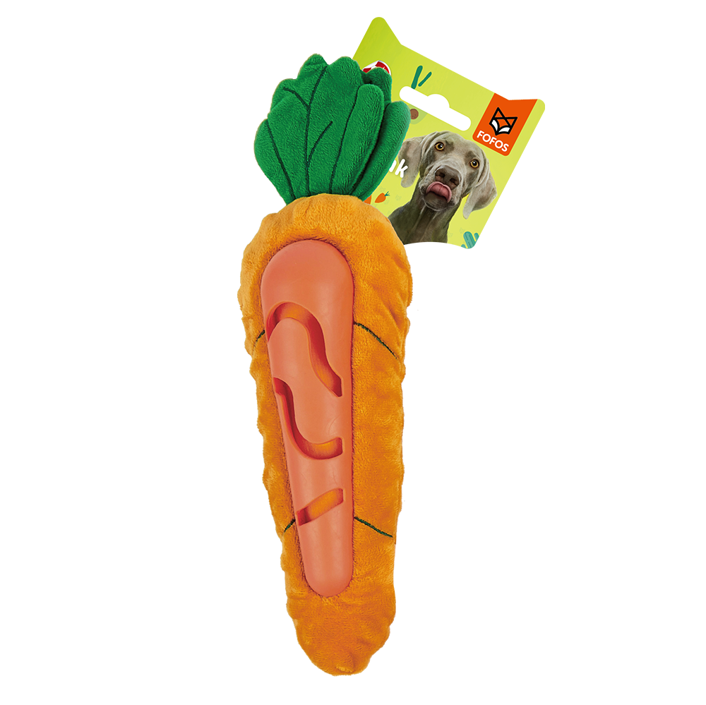 Fofos Cute Carrot Treat Dispensing Dog Toy