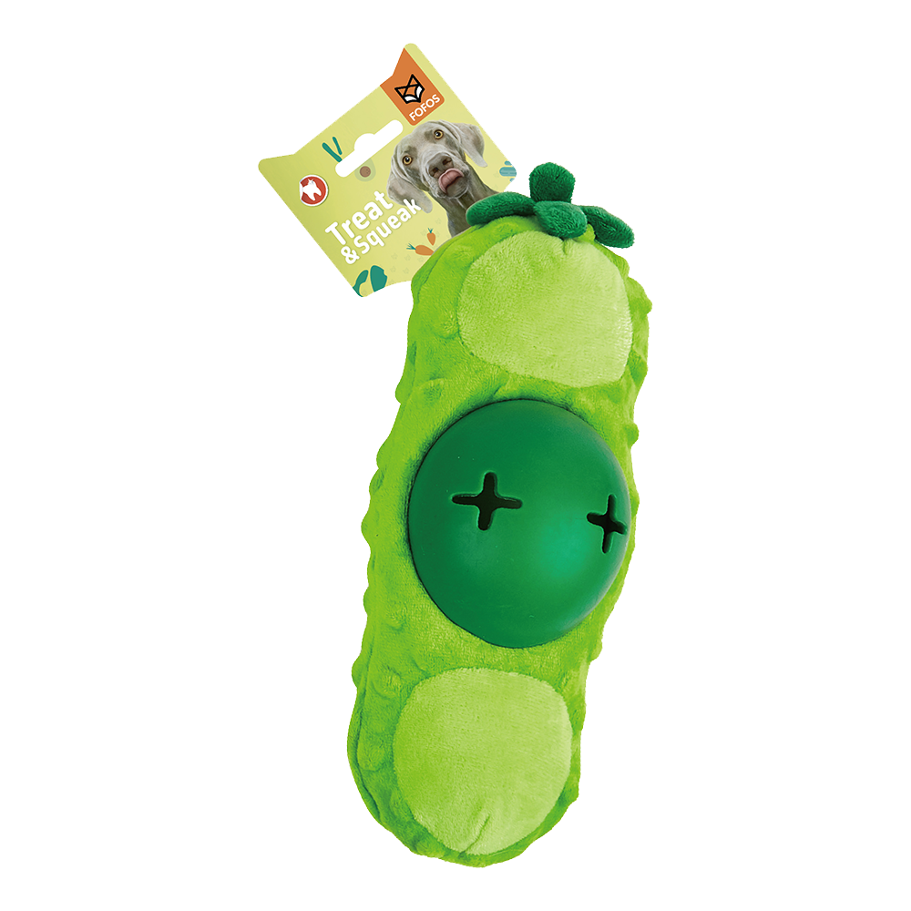 Fofos Cute Green Bean Treat Dispensing Dog Toy