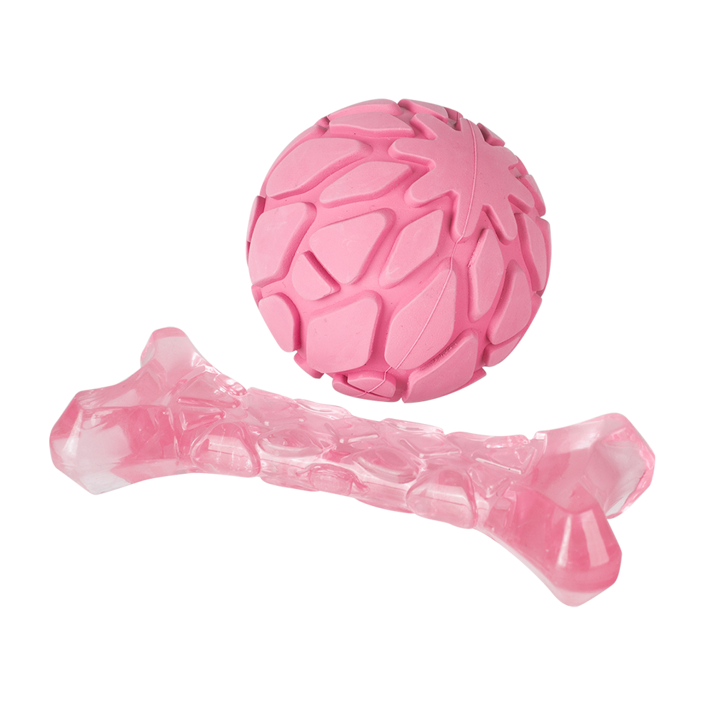 Fofos Milk Bone & Ball Puppy Toy Pink