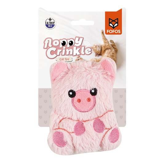 Fofos Pig Floppy Crinkle Cat Toy