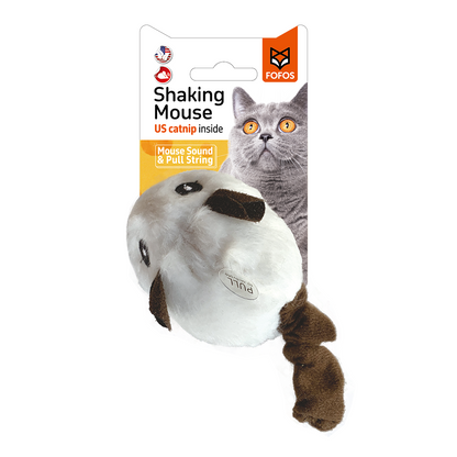 Fofos Pull String & Sound Chip Shaking Mouse Cat Toy