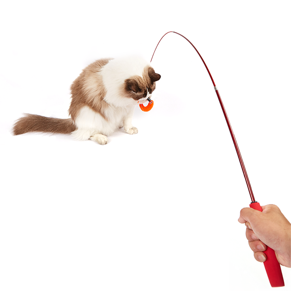 Fofos Retractable Worm Cat Wand Cat Toy