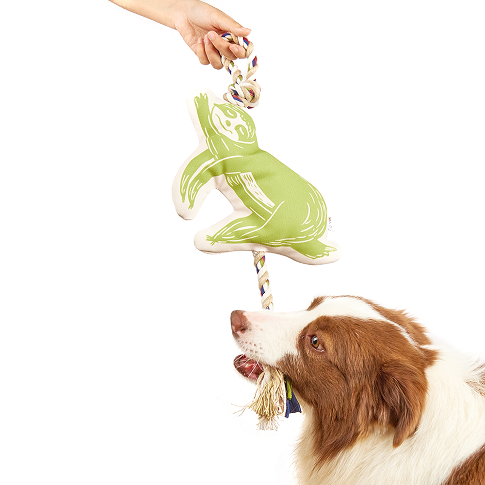 Fofos Sloth Flossy Rope Dog Toy