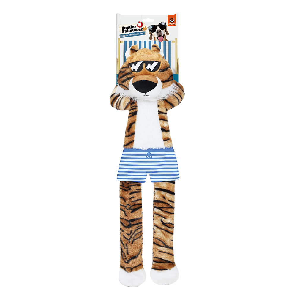 Fofos Tiger Jumbo Skinnez Dog Toy