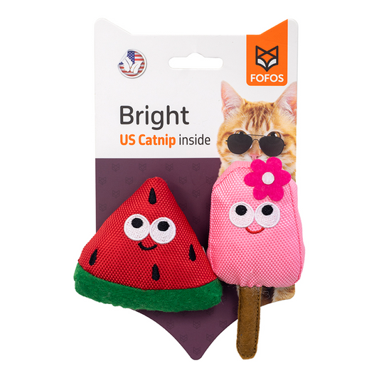 Fofos Watermelon & Popsicle with Catnip Cat Toy