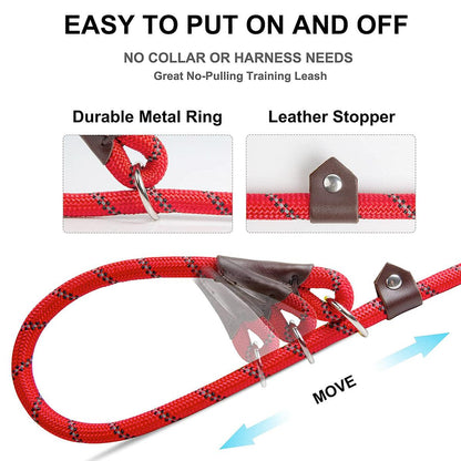 Fida Durable Slip Lead Dog Leash / Training Leash(6ft length, 1/2″ thick Rope)