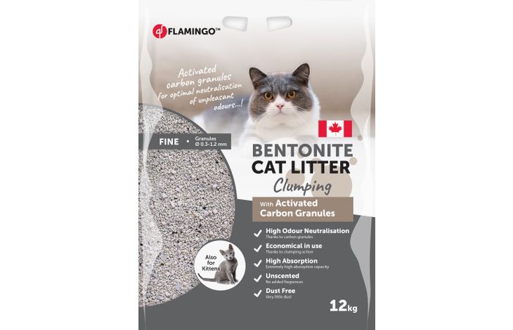 Flamingo Cat Litter Bentonite with Actived Carbon Granules Fine Grains Clumping