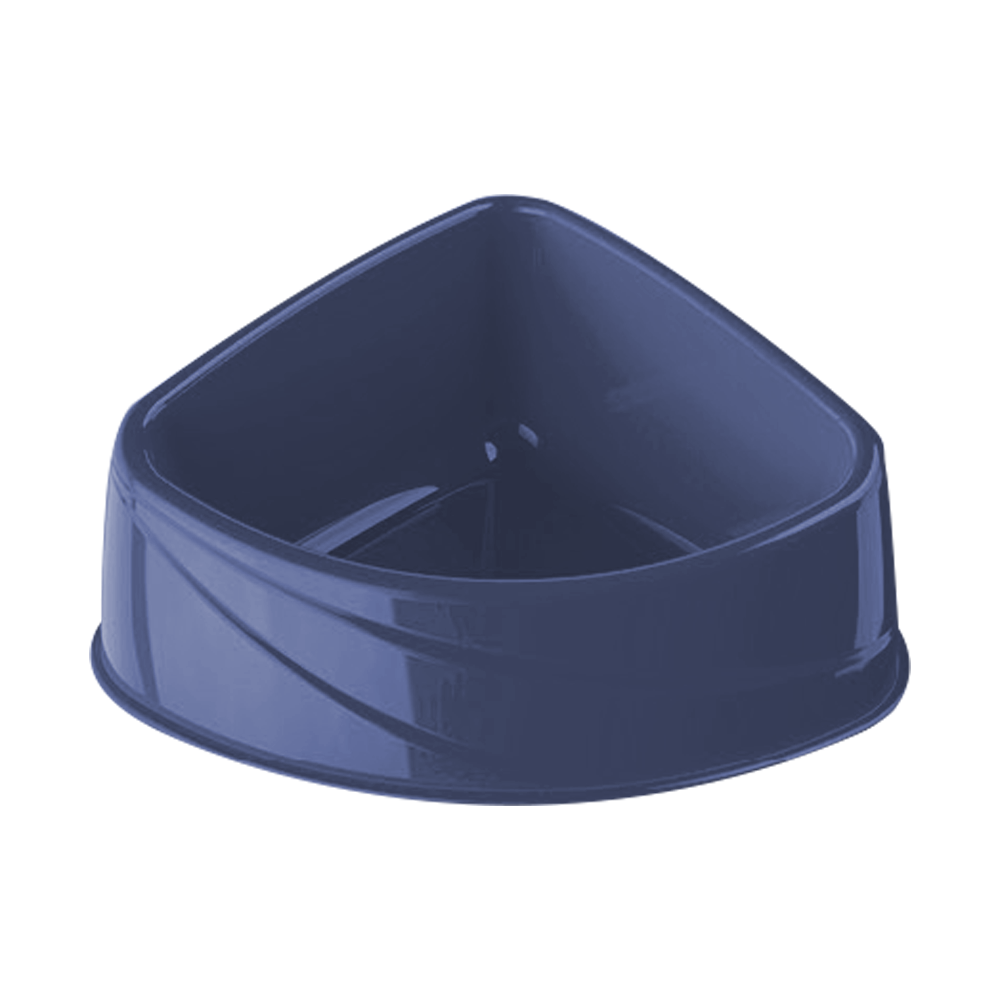 Georplast Corner Plastic Pet Bowl L Navy Blue