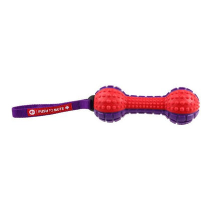 GiGwi Dumbell ‘Push To Mute’ – Red/Purple