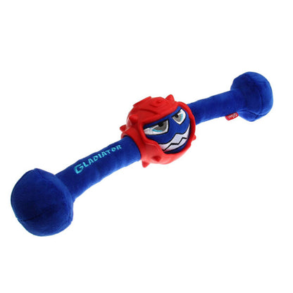 GiGwi Gladiator Squeaker Inside Plush/TPR Dog Toy (Medium) – Blue