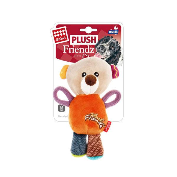 GiGwi Plush Friendz Squeaker Dog Toy – Bear