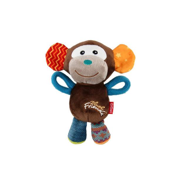 GiGwi Plush Friendz Squeaker Dog Toy – Monkey