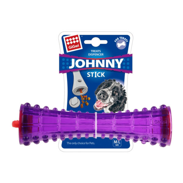 GiGwi Treat Dispenser Johnny Stick Durable TPR Trasnparent Purple