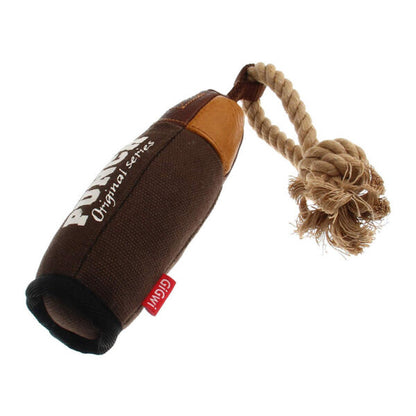 GiGwi Heavy Punch Punching Bag with Squeaker S/ Canvas Leatherette/ Cotton Rope