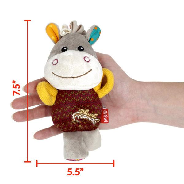 Gigwi Plush Friendz Dog Toy with Squeaker – Donkey