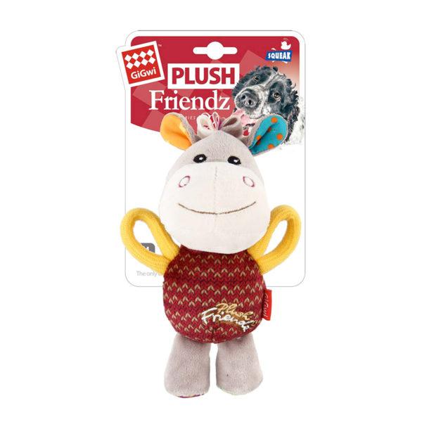 Gigwi Plush Friendz Dog Toy with Squeaker – Donkey