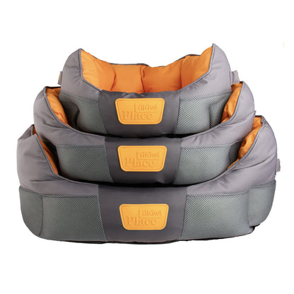GiGwi Place Soft Bed Canvas TPR Gray & Orange