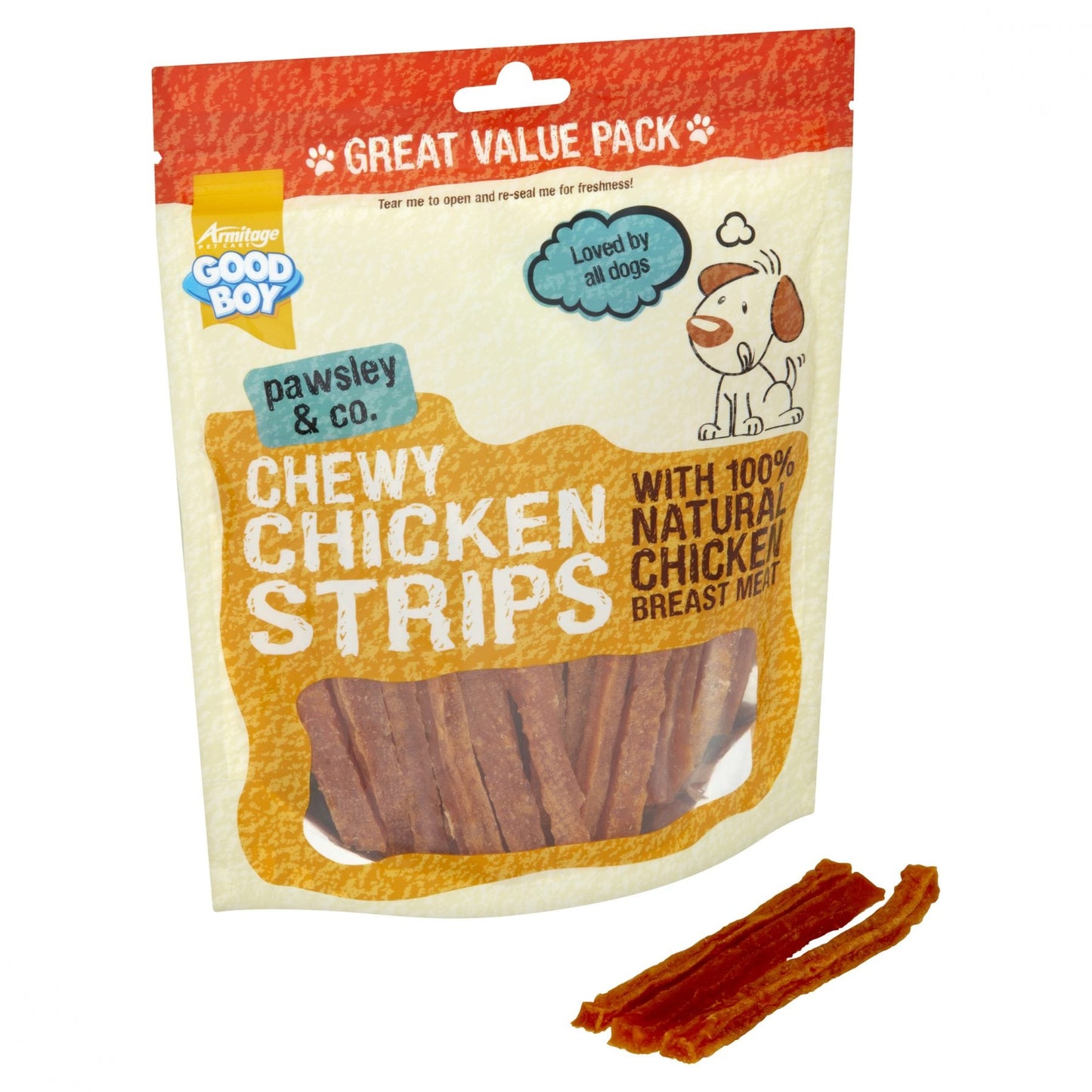 Good Boy Pawsley & Co Chewy Chicken Strips Dog Treats 350g