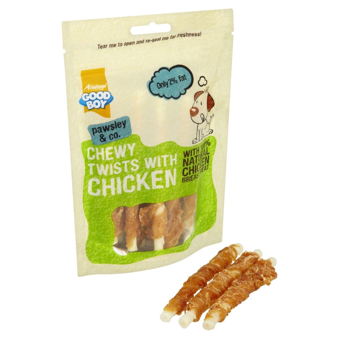 Good Boy Pawsley & Co Chewy Twists with Chicken Dog Treats 90g