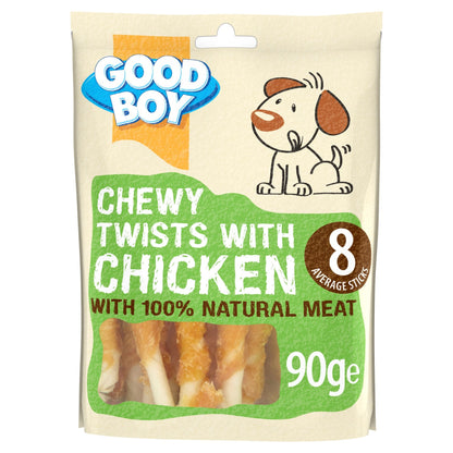 Good Boy Pawsley & Co Chewy Twists with Chicken Dog Treats 90g