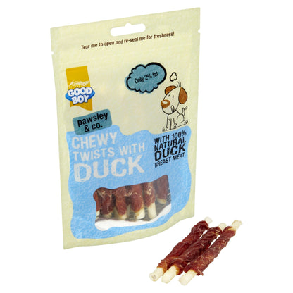 Good Boy Pawsley & Co Chewy Twists with Duck Dog Treats 90g