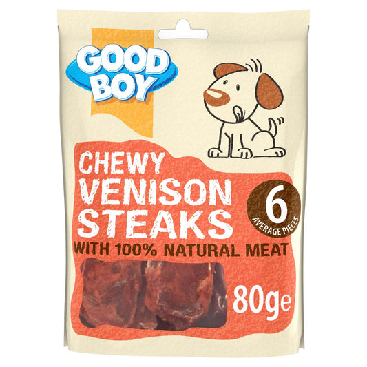 Good Boy Pawsley & Co Chewy Venison Steaks Dog Treats 80g