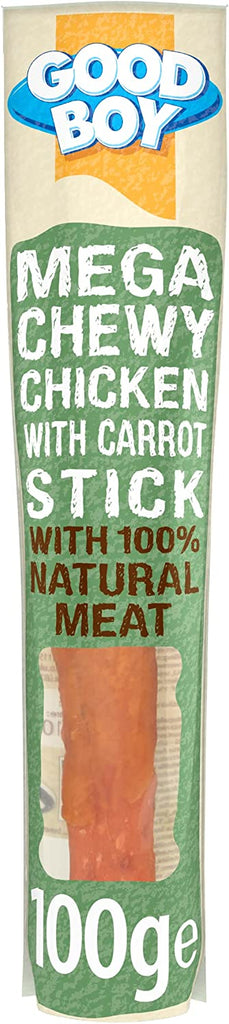 Good Boy Pawsley & Co Mega Chewy Chicken with Carrot Stick Dog Treats 100g