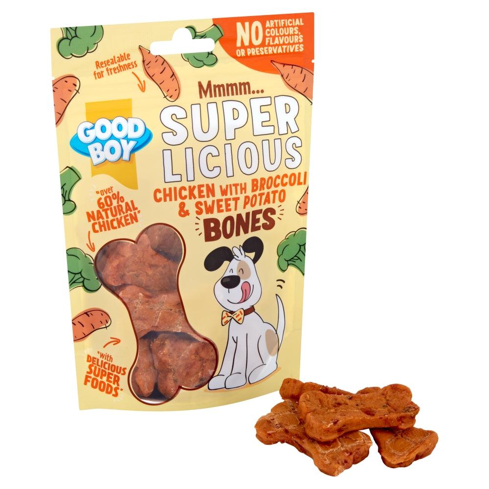 Good Boy Super Licious Chicken With Broccoli and Sweet Potato Bones Dog Treats 100g