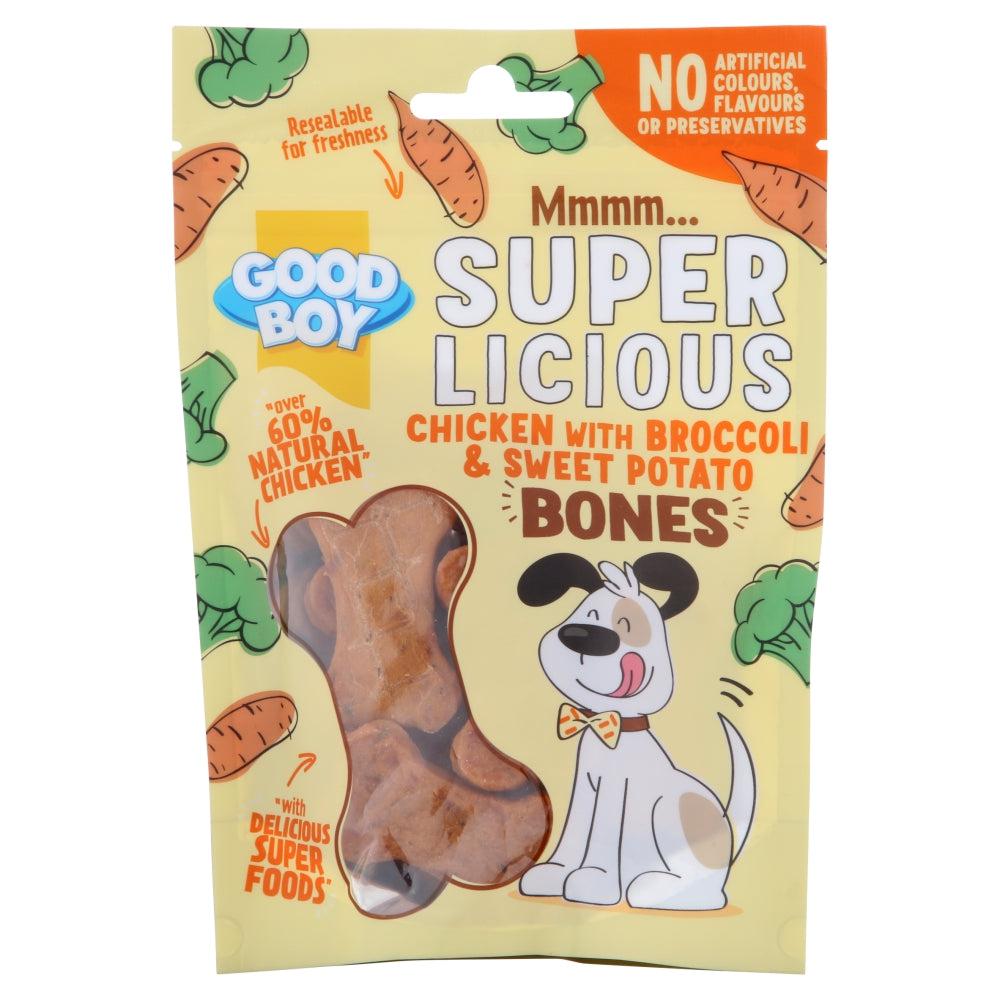 Good Boy Super Licious Chicken With Broccoli and Sweet Potato Bones Dog Treats 100g