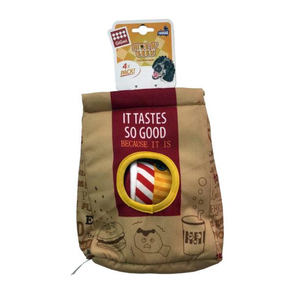 Hide N Seek Fast Food Bag with Plush Hamburg, Coke and Fried Chicken