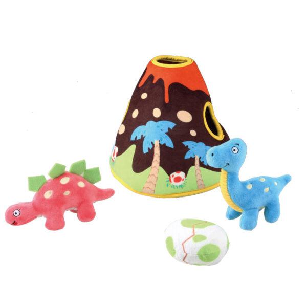 Hide N Seek Volcano Park with Two Plush Dino & Dino egg inside