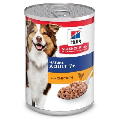Hill's Science Plan Mature Adult 7+, Wet Food with Chicken, tin 370g