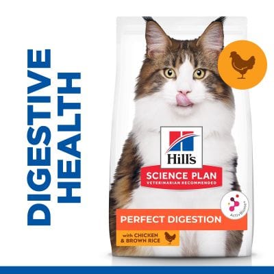 Hill's Science Plan Perfect Digestion, Adult 1+, Dry Cat Food with Chicken & Brown Rice