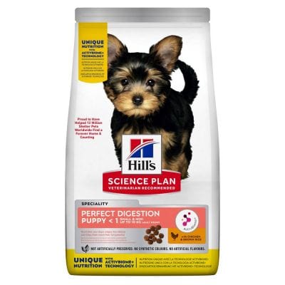 Hill’s Science Plan Perfect Digestion, Small & Mini, Puppy <1, Dry Food with Chicken and Brown Rice