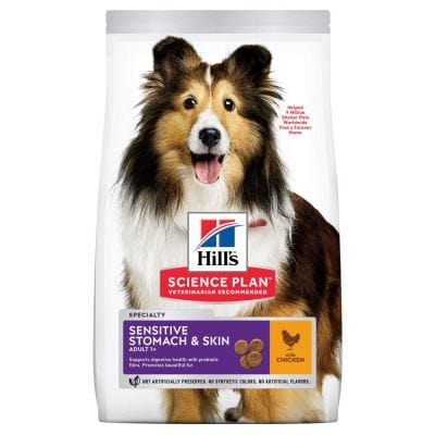 Hill's Science Plan Sensitive Stomach & Skin, Medium, Adult +1 Dry Food with Chicken