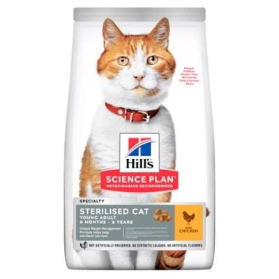 Hill's Science Plan Sterilised Adult Cat Bundle Offer - Adult Cat Dry Food 3kg and Wet Food Multipack (12x85g)