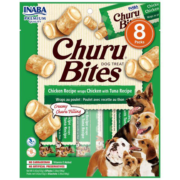 INABA Churu Bites for Dog Chicken with Tuna Recipe (8 Packs)