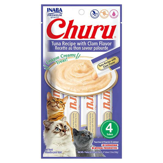 INABA Churu Tuna Recipe with Clam Flavor (4 Tubes)