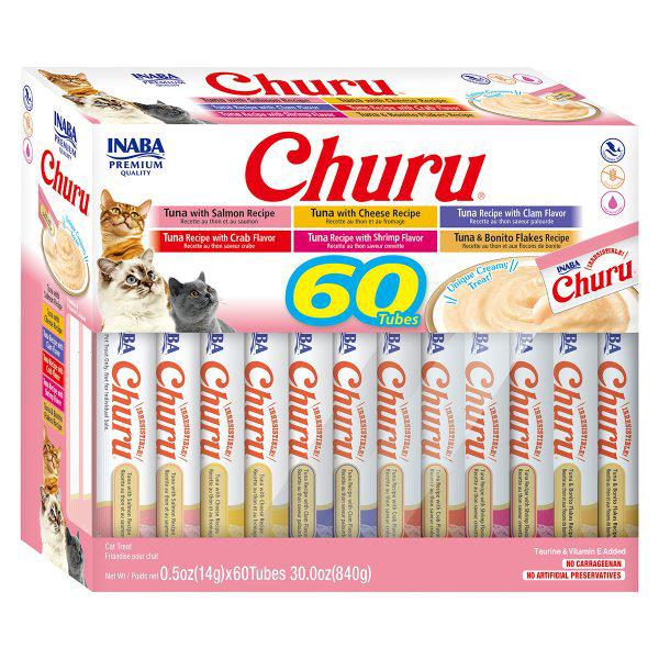 INABA Churu Tuna Seafood Variety (60 Tubes)