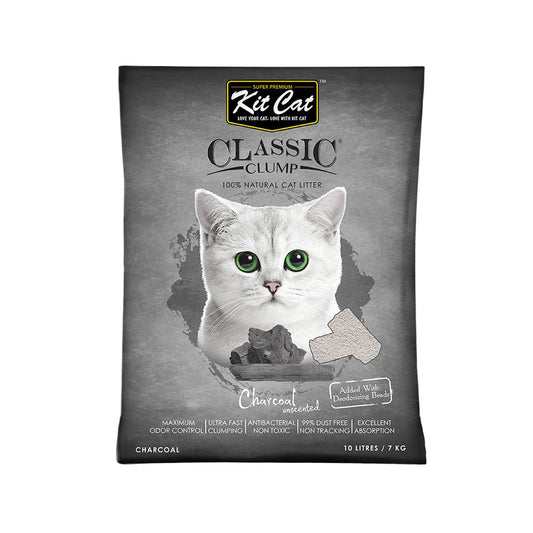 Kit Cat Classic Clump Cat Litter - Charcoal (10 Litres)