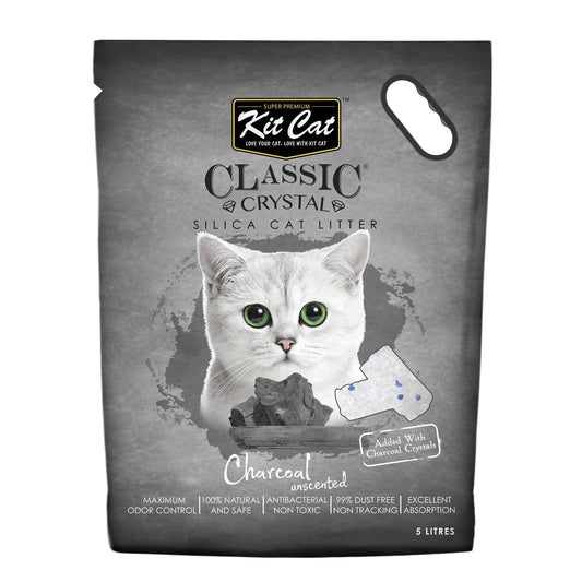Kit Cat Classic Crystal Cat Litter - Charcoal Unscented (5 Litres)
