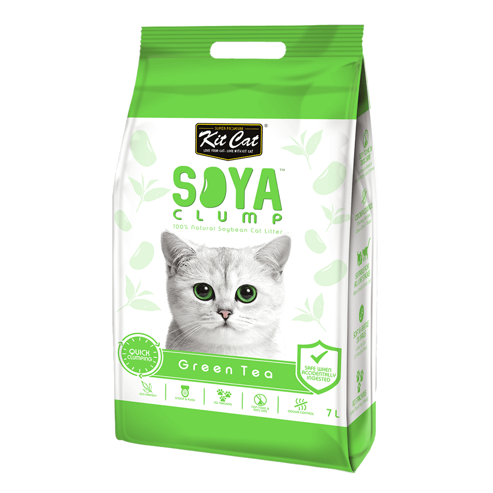 Kit Cat Soya Clump Soybean Litter - Green Tea 7L